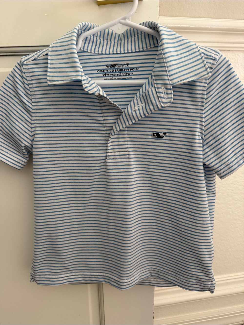 Vineyard Vines on the go Sankaty Polo Blue & White Striped Polo - 3T Kids